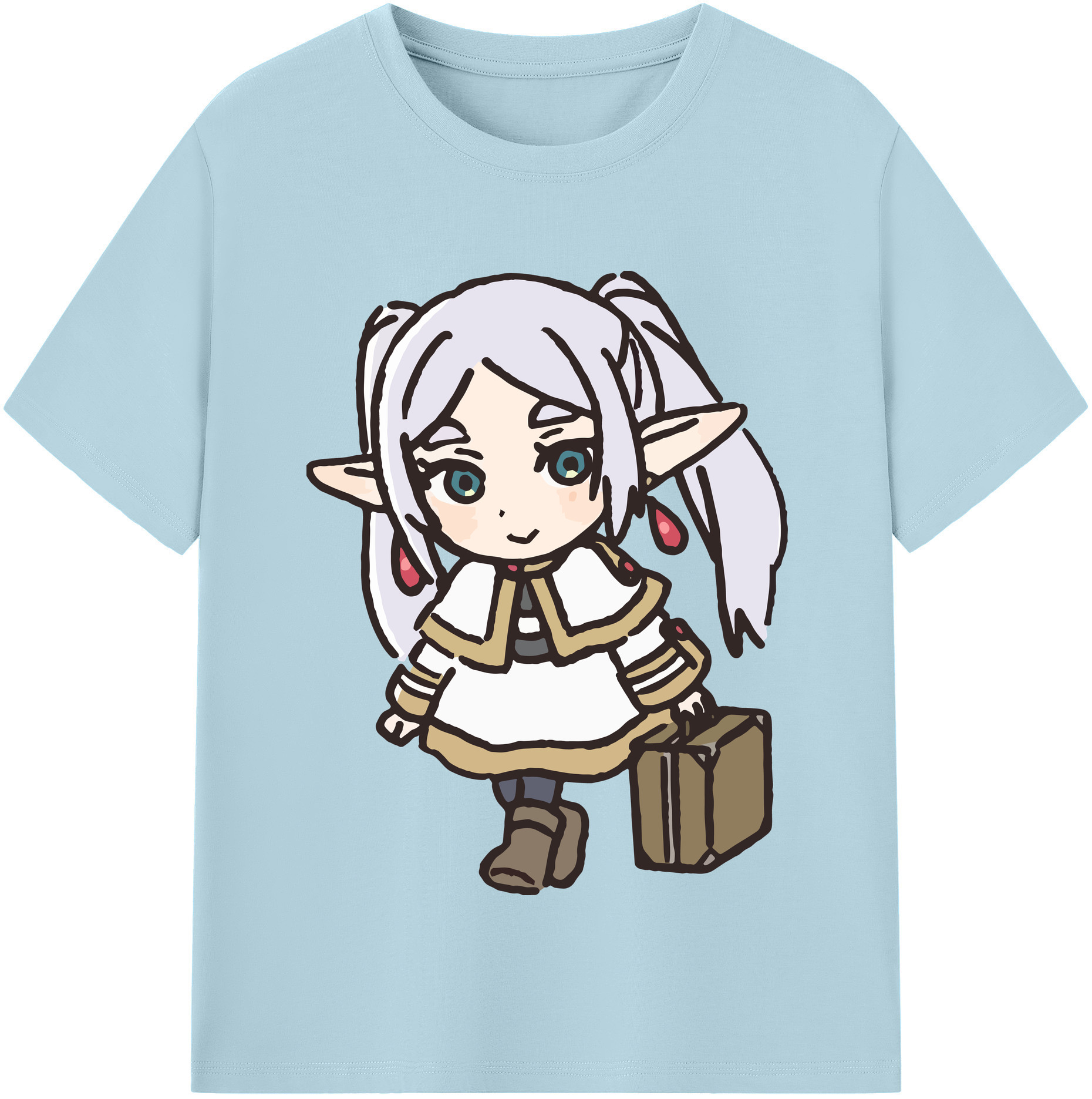 （画像用） 葬送のフリーレン Frieren 綿100％半袖Tシャツ（フロントプリント）